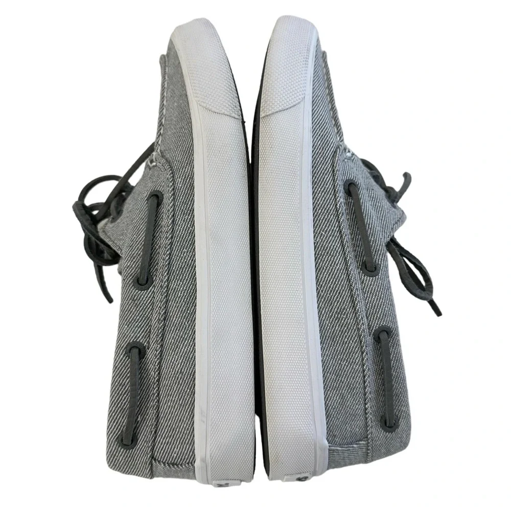Sperry Bahama II 2-Eye Twill Grey Slip-On Boat Shoes Size 8